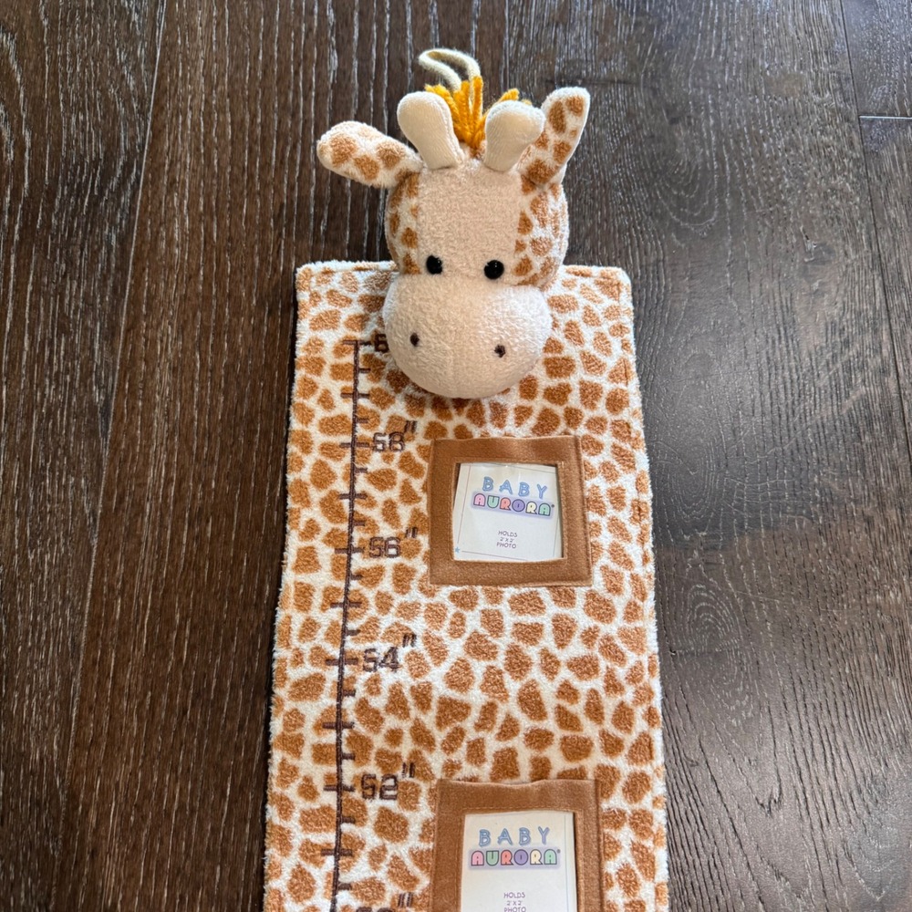 Baby Aurora Giraffe Plush Growth Chart Nursery Wall Decor Photo Frames Safari - Picture 2 of 5